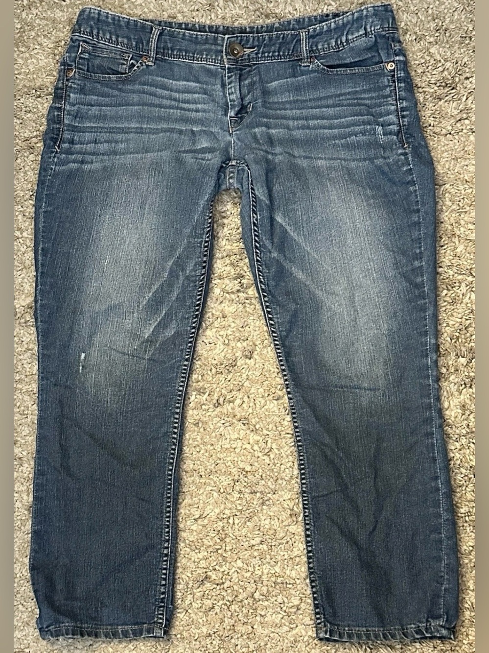 Express Denim Jeans Women’s 12 34x25 2 Shallow/4 Total Pocket Low Rise Pants